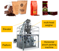 Horizontale voll automatische Doy Pack vorgefertigte Beutel füll maschine für Kaffeepulver Lebensmittel & Chemikalien-SPS & Motor komponenten