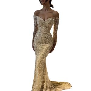 Vestidos de Noche de Lujo Estilo Sirena Dubái 2024 Elegantes Trajes de Fiesta Formales de Arabia Saudita <span class=keywords><strong>para</strong></span> Boda de <span class=keywords><strong>Mujer</strong></span> - Product Image 1