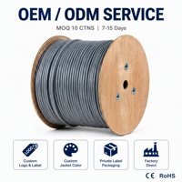 Câble Ethernet extérieur blindé en cuivre Shibei CAT6-SF/UTP à conducteur solide 4 paires 23AWG RJ45 PVC 305m pour usage industriel et CCTV - Vente en gros