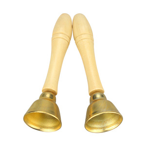 Campana de mano para niños, instrumento de percusión con mango y cuerda para enseñanza musical, instrumentos Orff, platillos de doble cabeza - Product Image 4