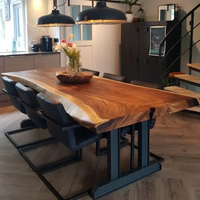 Meuble industriel moderne en bois de noyer massif, Table à manger de Restaurant, 2021