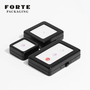 Estuche Metálico Cuadrado Pequeño FORTE para Gemas, con Acabado Brillante y Ventana para Piedras Pequeñas, Contenedor de Joyería Multitamaño - Product Image 4