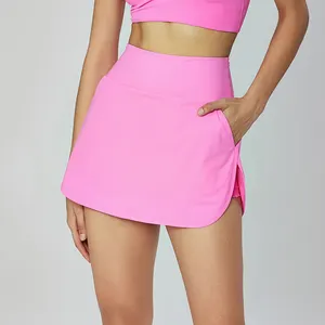 2024 Summer Women Tennis Golf Mini Skirt Gym Yoga Fitness Wear With Pockets Mini Dress Workout