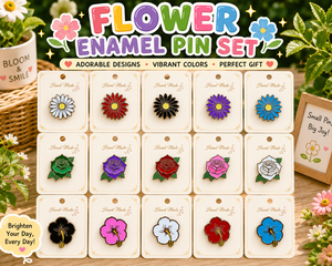 Adorable Custom Flower Enamel Pin Set Daisy Rose Floral Lapel Badge Wholesale Personalized Metal Pins