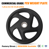 TOPTONS En gros Disque de poids à cinq trous en acier PEV pour haltères de musculation commerciale 1.25 2.5 5 10 15 20 25KG