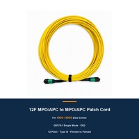 Cable de Fibra Óptica Trunk G657A1 SM OS2 LSZH de 3.0mm, 12 Hilos MPO/APC a MPO/APC, para Centros de Datos 400G 800G (CPR CCA DCA)