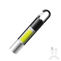 Mini lampe torche LED portable multifonctionnelle pour camping et alpinisme, rechargeable, à charge rapide, en ABS, indice IP20, avec porte-clés