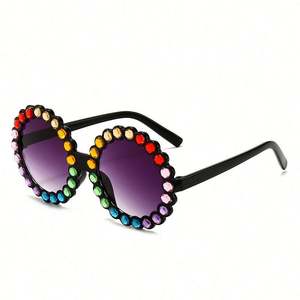 Gafas de Sol Redondas para Niñas, Diseño Retro y Moderno 2022, con Pedrería Colorida - Product Image 5