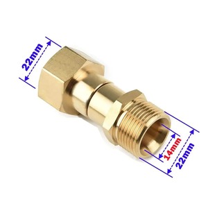 Connecteur pivotant en <span class=keywords><strong>cuivre</strong></span> à 360 degrés, connexion métrique M22 14 mm, raccord rapide pour <span class=keywords><strong>tuyau</strong></span>/anti-enroulement - Product Image 2