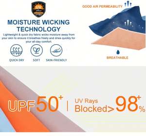 เสื้อฮู้ดตกปลาขั้นสูง UPF50ผ้าสแปนเด็กซ์/ โพลีเอสเตอร์กันลมกันน้ำระบายอากาศได้ดีป้องกันการยศาสตร์ - Product Image 4