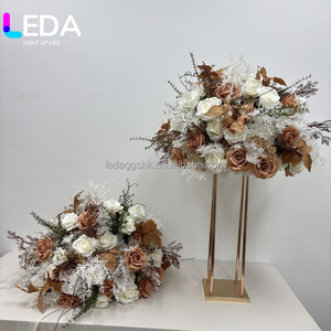 Nuevo Arreglo Floral LEDA, Bola de Flores 3D en Color Naranja Oscuro, Centro de Mesa Floral para Decoración de Mesa en Bodas y Eventos - Product Image 5