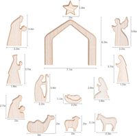 Ensemble de Scènes de Noël, Mini Figurines en Bois, Décoration Intérieure, Cheminée, Étagère, Décoration de Vacances