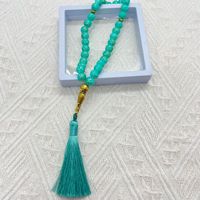 Bracelets de prière en perles de verre de 10 mm, 33 pièces, avec pendentif frangé, cadeau de Ramadan pour la prière islamique – Vente chaude, haute qualité