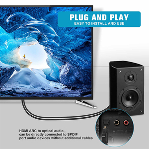 Câble convertisseur audio numérique <span class=keywords><strong>HDMI</strong></span> ARC vers <span class=keywords><strong>optique</strong></span> Toslink avec indicateur lumineux d'alimentation, <span class=keywords><strong>extracteur</strong></span> audio ARC alimenté par USB pour TV - Product Image 6