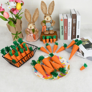 Décorations de fête de Pâques DIY très populaires, nouveauté, ornements en forme de carotte en paille et mousse, prix d'usine avec avantages de sécurité - Product Image 3