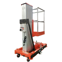 Plateforme élévatrice aérienne à mât unique en alliage d'aluminium 10m, alimentation AC/DC, pour chantier de construction/station-service/entrepôts