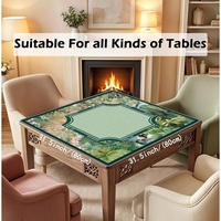 Tapis de jeu de Mahjong américain antidérapant en caoutchouc, motif floral d'oiseaux de la jungle tropicale, pour soirées de jeu en intérieur
