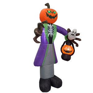 Citrouille gonflable personnalisable, monstre fantôme tenant une citrouille, peut être utilisé pour Halloween, soirée d'Halloween, escape room - Product Image 6
