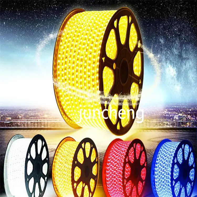 Dây Thừng Hai Màu RGB 110V 220V 5050 IP67 RGB Dây Đèn Led Linh Hoạt Sáng Nhất Bốn Hàng Công Nghiệp DC24V Smd3528 Cho Thương Mại