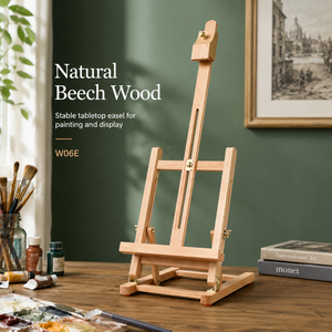 HUEVE W06E Caballete de Escritorio Plegable y Compacto de Madera de Haya Ajustable para Pintura, Soporte para Lienzo de 40cm para Artistas y Estudiantes - Product Image 1