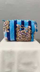 Handcrafted India tiger print Set Of 3 Quilted Toiletry <b>Bag</b> Velvet fabric Color <b>Make</b> <b>Up</b> <b>Bag</b> Cosmetic <b>Bag</b> - Product Image 3