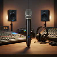Microphone sans fil Aidi le plus vendu, double micro pour scène, performance vocale, karaoké, microphone portable en métal, excellente qualité sonore
