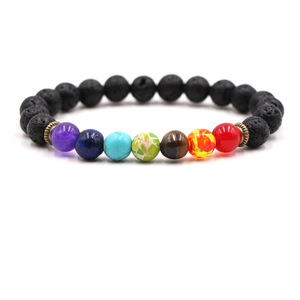 Bracciale con 7 Chakra in Pietra Naturale di Lava e Occhio di Tigre <span class=keywords><strong>per</strong></span> Donne e Uomini, Braccialetti Terapeutici <span class=keywords><strong>per</strong></span> Equilibrio e <span class=keywords><strong>Guarigione</strong></span>, Gioielli da <span class=keywords><strong>Preghiera</strong></span> Regolabili - Product Image 3