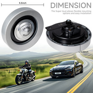 ג-פבין מכונית צופר 12v גבוהה/נמוך צליל רכבת עבור אופנוע חזק במיוחד עמיד למים עבור (אפור) - Product Image 5