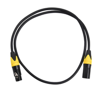 Cable de Micrófono XLR Amarillo y Negro, Macho a Hembra, 3 Pines, Balanceado, con Cubierta de Goma Codificada por Colores para Fácil Identificación, OEM