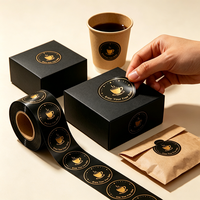 Autocollant rond personnalisé en vinyle adhésif imperméable pour sceller les boîtes à emporter, avec logo de marque, pour l'étiquetage des emballages alimentaires des restaurants