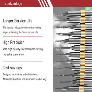 Fraise <span class=keywords><strong>dentaire</strong></span> en carbure de tungstène à trois dents pour utilisation en dentisterie CAD/CAM avec compatibilité machine - Product Image 2