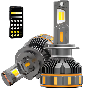 Ampoule de phare LED EURS 200W, contrôle par application, couleur réglable, 3000K 4300K 6000K, 20000LM, DC 9-32V, phare de voiture - Product Image 1