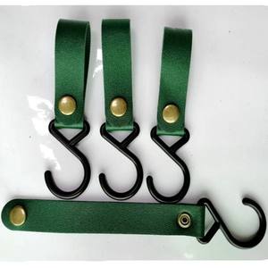 Autre crochet de camping extérieur en cuir PU rouge, crochet en S pour tente, accessoire en tissu Oxford pour tentes et corde à linge - Product Image 4