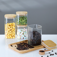 Fournisseur en gros d'usine, récipient de stockage de cuisine en verre transparent à rayures verticales côtelées, écologique, réutilisable, en vrac
