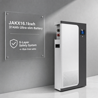 وحدة تخزين طاقة JAKX 48V 51.2V 314Ah 15kWh 16kWh قابلة للشحن، تثبت على الحائط، للاستخدام كمزود طاقة غير منقطع للخوادم، وحدة احتياطية، حاوية BESS ESS بسعة 314 أمبير ساعة