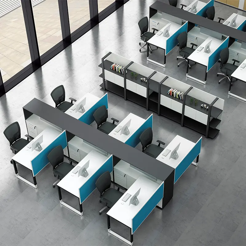 Nuevo diseño, Oficina modular personalizable, juego de muebles de oficina de madera, estación de trabajo