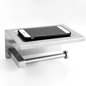 <span class=keywords><strong>AYT</strong></span> nuovi accessori bagno nero quadrato in acciaio inox carta igienica porta asciugamani con ripiano - Product Image 4