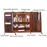 Étui de voyage portable en similicuir de haute qualité, étanche, pour câbles de données, pour les appareils électroniques essentiels en voyage