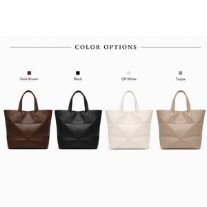Fashion Women Tote <b>Bag</b> PU Leather <b>Large</b> Capacity Shoulder Handbag Geometric Design <b>Work</b> Tote <b>Bag</b> For Daily Use - Product Image 6