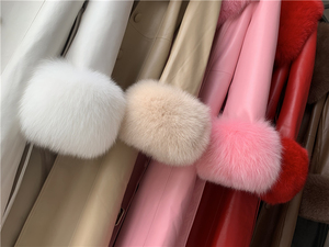 Luxury Sheep Skin Fur Collar Genuine Leather Trench <strong>Coat</strong> <strong>for</strong> <strong>Women</strong> Winter Solid Button Breathable Woven Detachable Collar Long - Product Image 5
