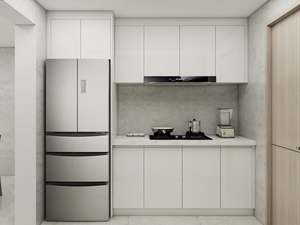 Ensembles complets d'armoires de cuisine modernes, armoires en bois massif MDF avec porte en verre, évier en pierre de quartz - Product Image 6