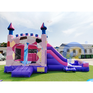 Castillo Inflable para Saltar, Color Rosa y Morado, Castillo Hinchable para Exteriores, Compra de Castillo Inflable para Alquiler en Fiestas - Product Image 3
