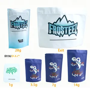 Custom Printed Logo Plastic Packaging Smell proof Aluminium Foil Resealable Ziplock Zip Stand Up Pouch Childproof 28g Mylar Bags