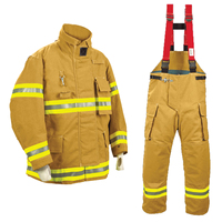 Combinaison de pompier ignifuge CE, structure à 4 couches, enduite de PTFE, feutre en aramide et carbone, pour interventions d'urgence incendie, protection intégrale du corps