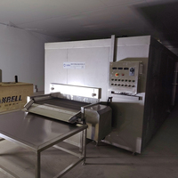 Tunnelvriesmachine is geschikt voor snelle koeling en conservering van fruit, groenten, vlees, gebak en taarten.