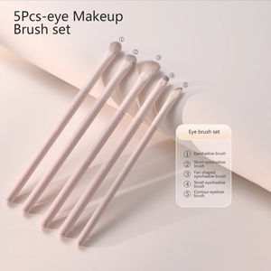 Juego de 5 <span class=keywords><strong>Brochas</strong></span> de Maquillaje Sintéticas Rosas, Marca Privada, Cruelty Free, para <span class=keywords><strong>Ojos</strong></span>, Rostro y Labios, Superventas - Product Image 2