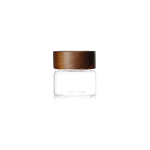 Pot <span class=keywords><strong>de</strong></span> conservation en verre borosilicate <span class=keywords><strong>de</strong></span> haute qualité avec couvercle hermétique en bois d'acacia pour café, céréales et aliments secs - Product Image 1