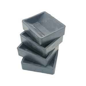 Tapis de meuble noir carré en caoutchouc anti-dérapant roulette tasses sous-verres de jambe canapé chaise pieds bouchons de lit anti-dérapant protecteurs de sol - Product Image 5