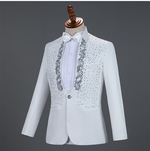 Wedding Groom Suits Pants <strong>Men</strong> Slim Fit One Button Sequin Embroidery Tuxedo Suit <strong>Men</strong> Lapel Stage <strong>Costume</strong> Traje - Product Image 3