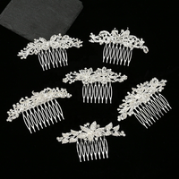 Peigne à cheveux de mariage vintage en argent, personnalisé gratuitement, accessoires de cheveux en perle d'or en diamant